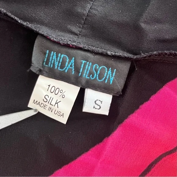 Linda Tilson Multicolored Silk Jacket Oversized Small - Picture 7 of 8